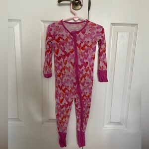 Little Sleepies Pink Watercolor Hearts